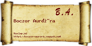 Boczor Auróra névjegykártya